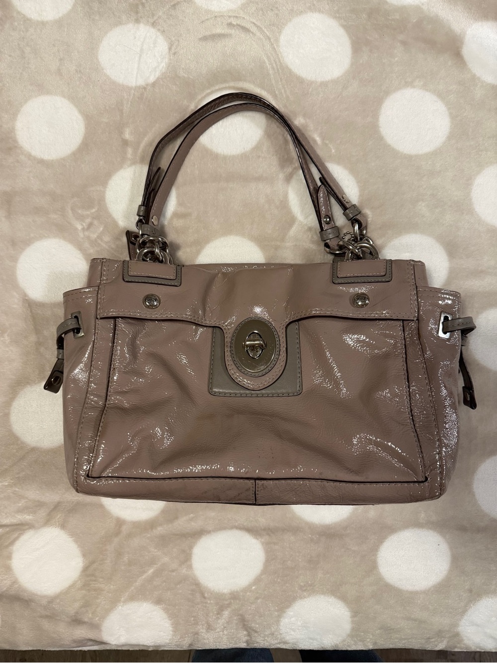 Y2K Coach Peyton Satchel in Patent Leather Tote Handbag